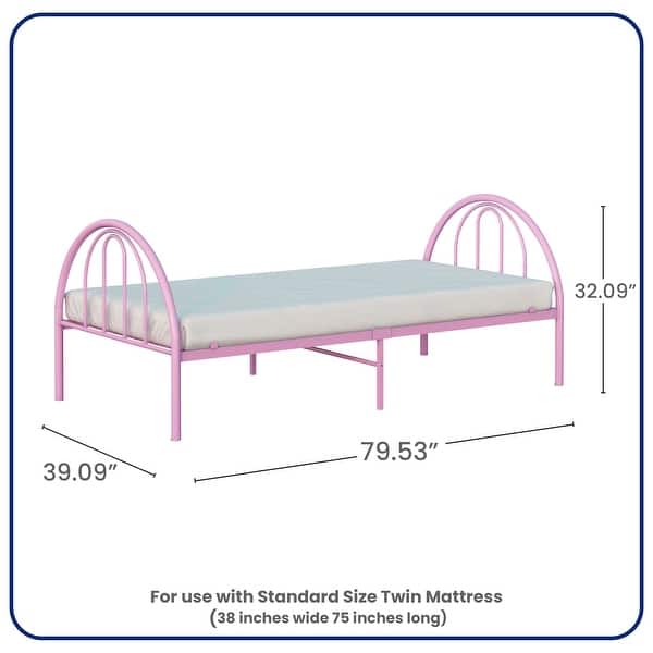 dimension image slide 1 of 2, BK Furniture Brooklyn Metal Twin Bed