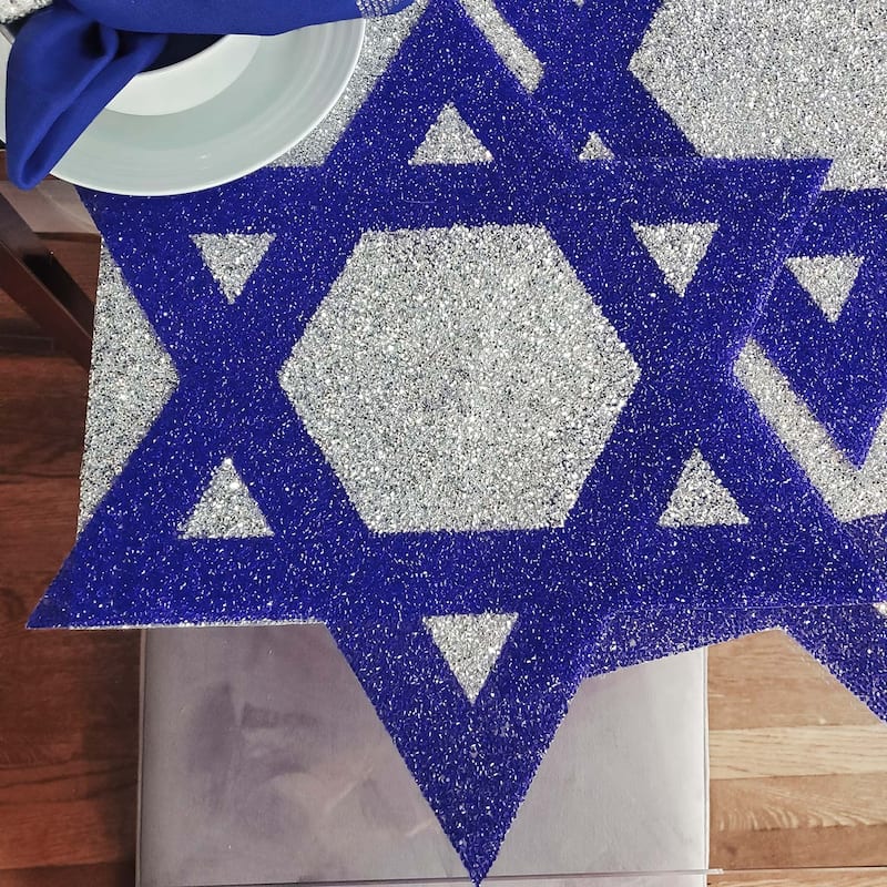 Sparkles Home Luminous Rhinestone Star of David Placemat