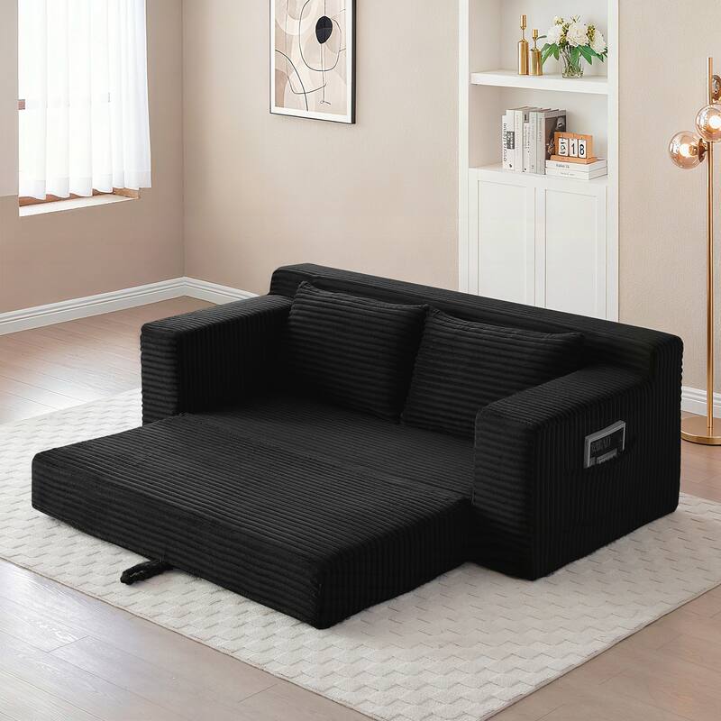 Foam Cloud Loveseat Sofa, 2 in 1 Convertible Folding Couch Bed