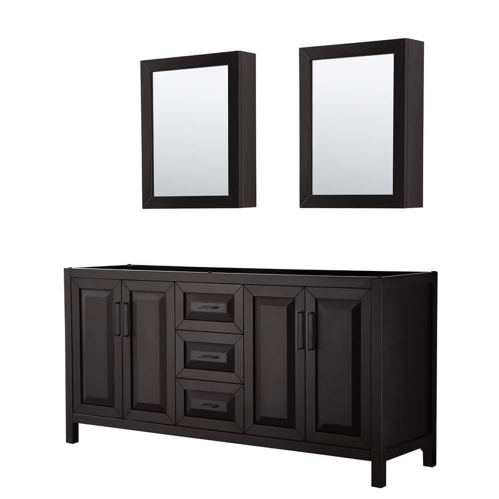 Wyndham Collection Daria 71" Double Free Standing Vanity Cabinet -