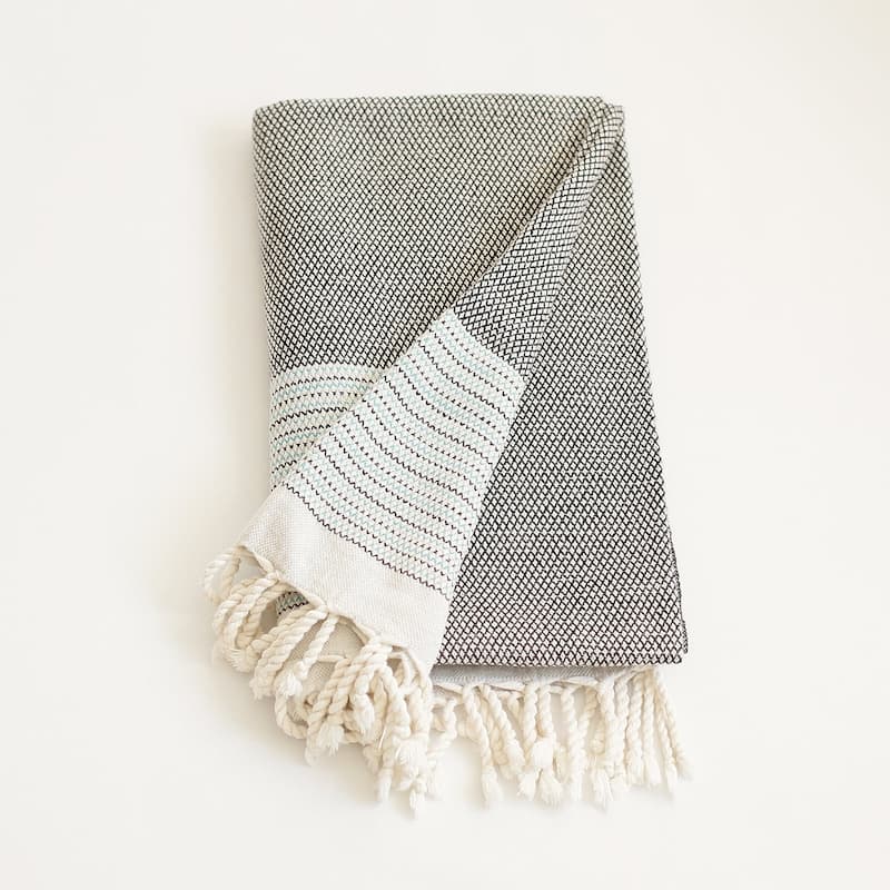 Turkish Cotton Handwoven Single Throw Blankets with Tassels