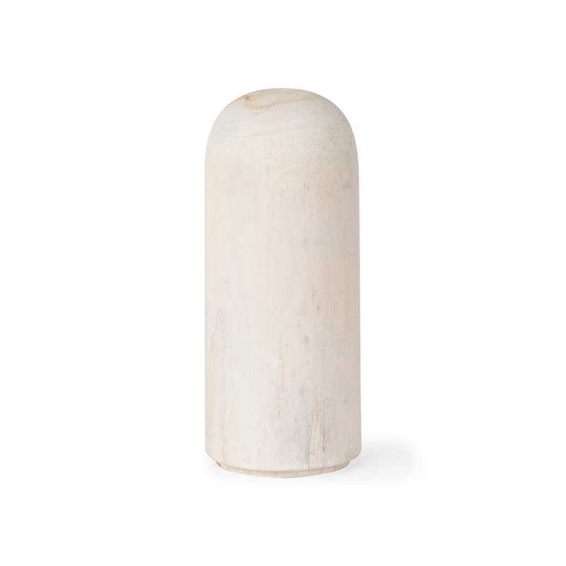 Knox Large Gray-Wash Wood Decorative Object - 4.5L x 4.5W x 10.0H - White