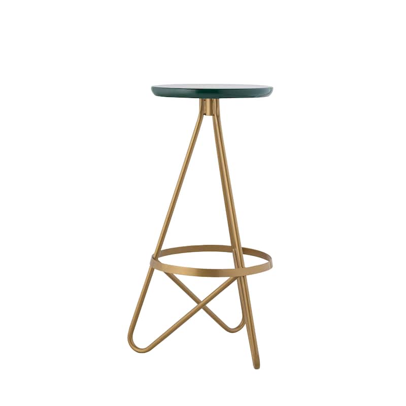 Hula 30" Modern Industrial Metal Backless Circular Bar Stool, by JONATHAN Y