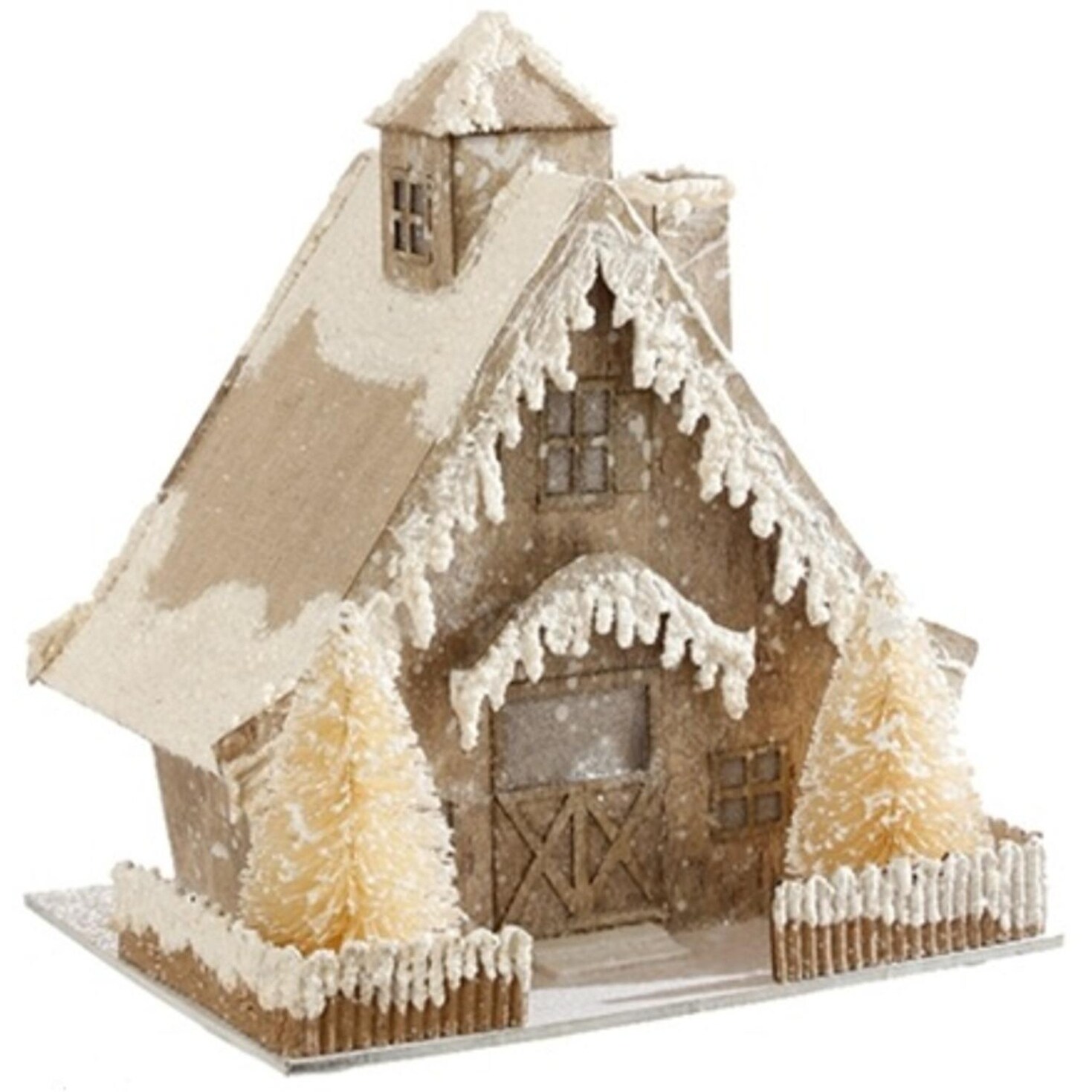 Shop 9 Country Cabin Lighted Snowy Glittered Cottage Christmas