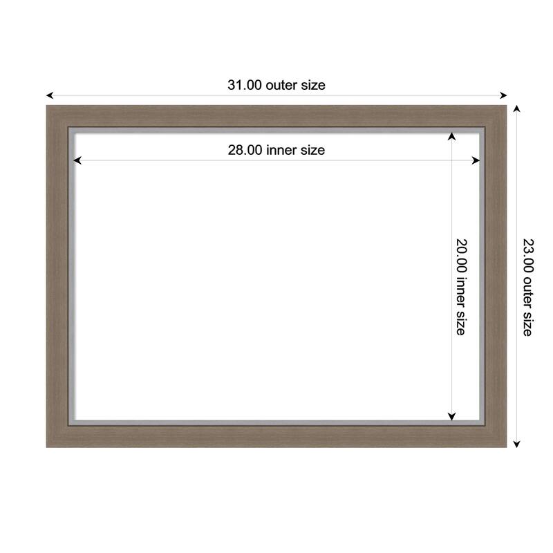 Amanti Art Eva Black Silver Narrow Framed Dry Erase Magnetic Board - 31 x 23 in - Eva Brown Narrow