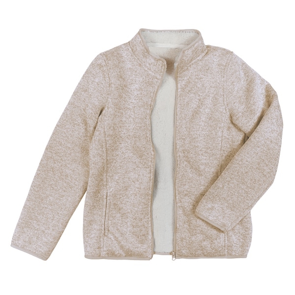 Victory Outfitters Women's Bonded Knit Sherpa Lined Zip Up Jacket. Opens flyout.