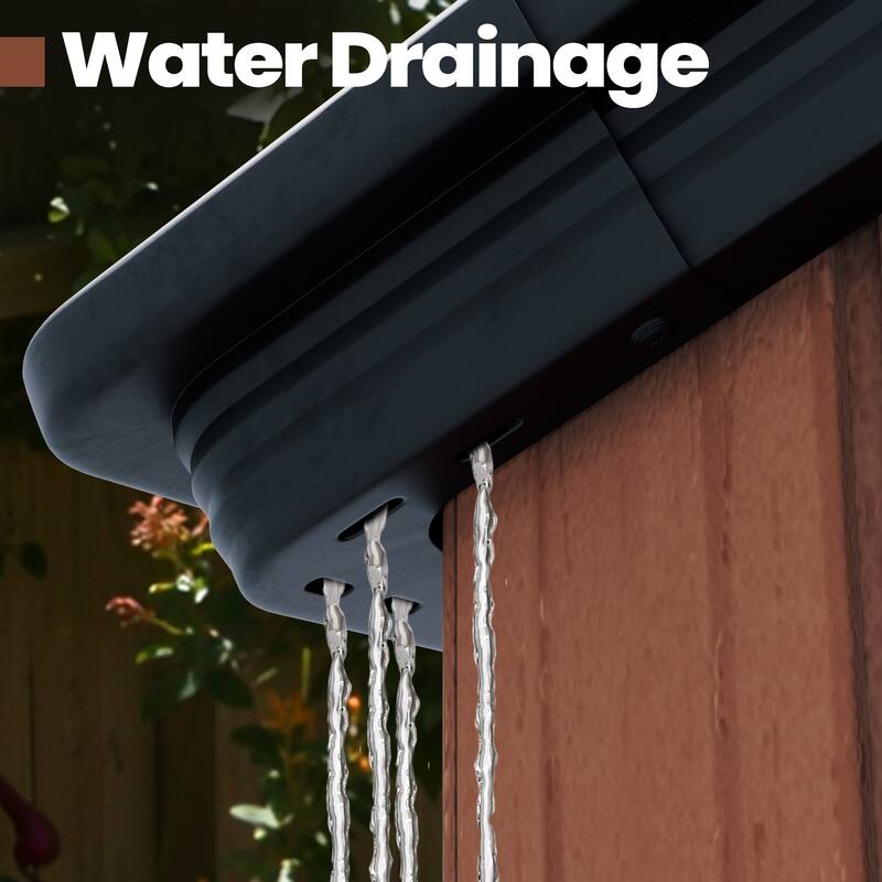 8X8/8X10/8X12 FT Resin Outdoor Storage Shed with Window Vent Floor for Patio Furniture and Tools