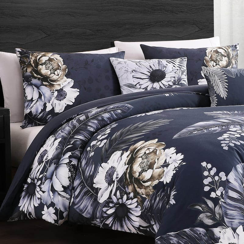 Bebejan Forget Me Not 100% Cotton Sateen 5-Piece Reversible Comforter Set