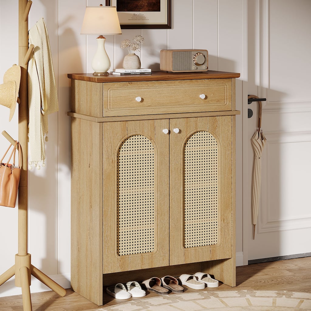 6-Tier Shoe Cabinet with Doors and Drawer