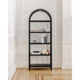 Aurelle Home Modern Oak Arched Bookshelf