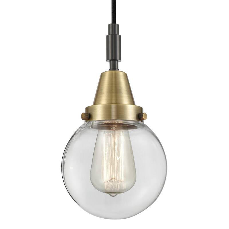 Innovations Lighting 447-1P-G202-6 Beacon 6" Wide Mini Pendant with - Black Antique Brass