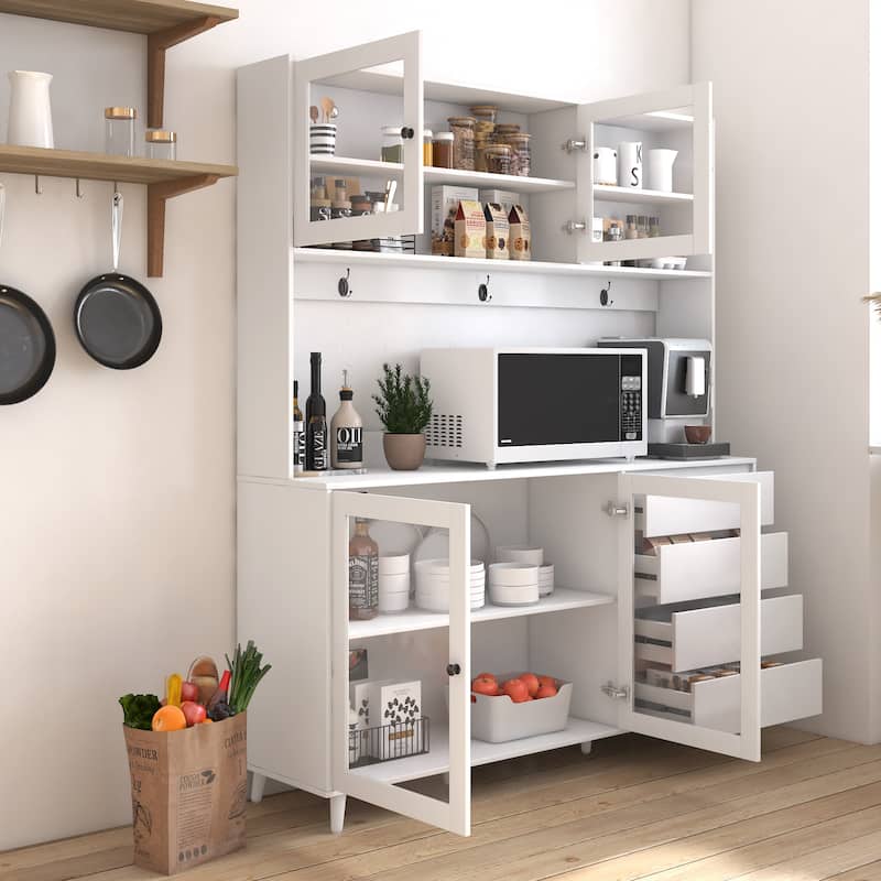Large Kitchen Hutch Cabinet Pantry Cabinets Storage Kitchen Cupboard