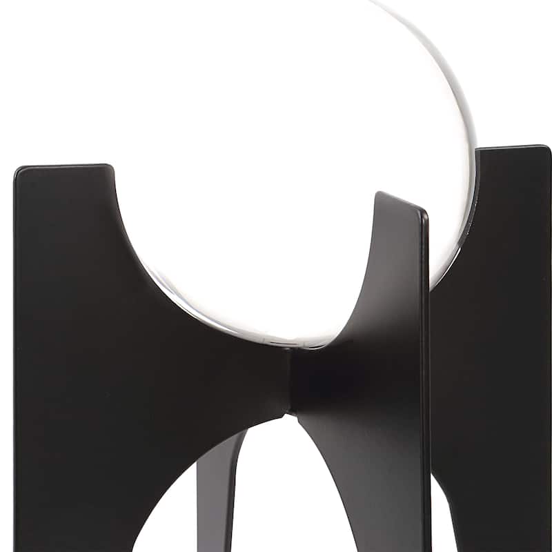Uttermost Ellianna Crystal Spheres On Black Base, S/2 - 7.125 W x 15.625 H x 7.125 D (inches)