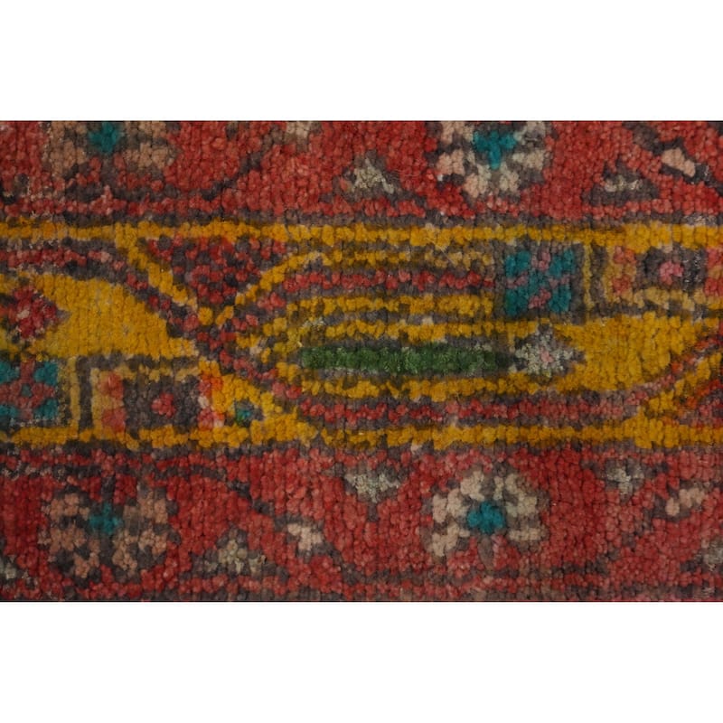 Hand Knotted Oriental 100% Wool Carpet Traditional Geometric Greys & Charcoal Hamedan Runner Rug - 9' 2'' X 3' 6''