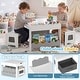 preview thumbnail 21 of 31, Costway Wooden Kids Table and Chairs Set with Double-sided Tabletop,