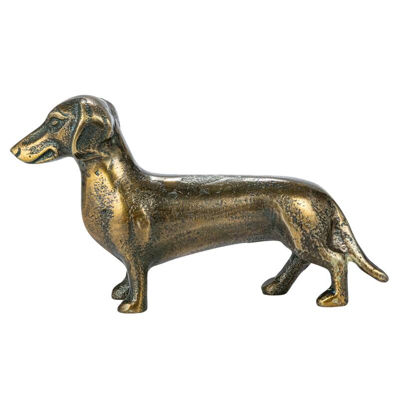 Antique Cast Aluminum Dachshund Accent Décor - 6.5"L x 1.5"W x 3.5"H