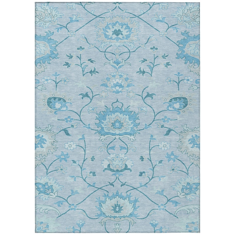 Machine Washable Indoor/ Outdoor Traditional Serena Chantille Rug