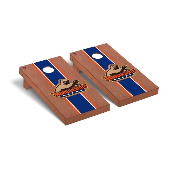 slide 2 of 5, Morgan State MSU Bears Rosewood Cornhole Board Set