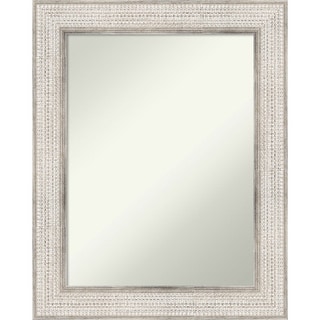 Non-Beveled Wood Bathroom Wall Mirror - Trellis Silver Frame - Trellis Silver