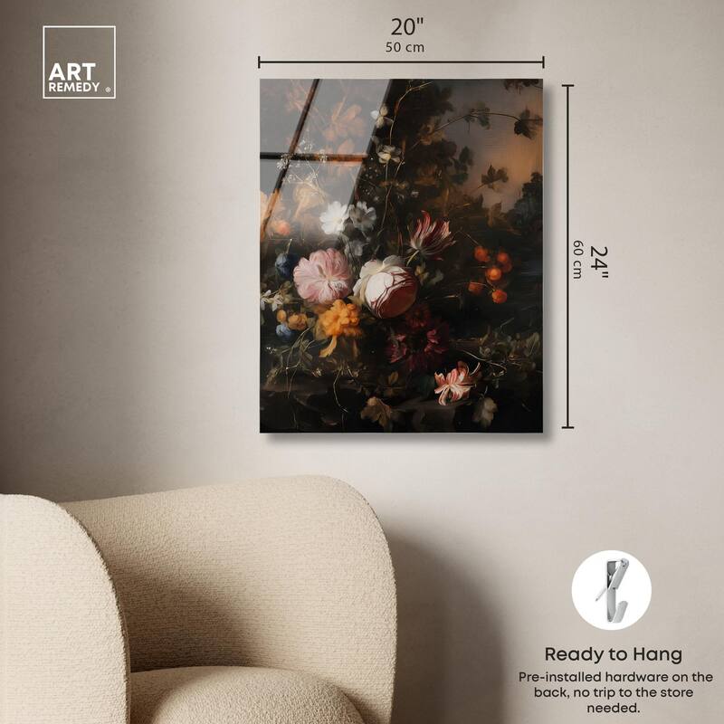 Shadowed Petal Secrets I Acrylic by Art Remedy, Ready to Hang