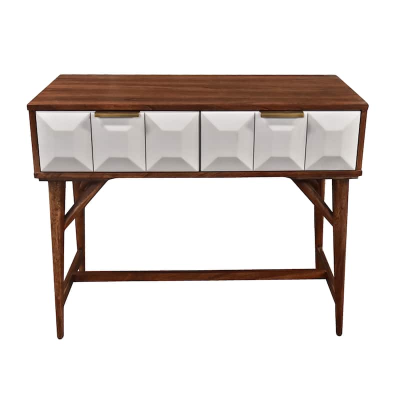 Steve Silver Carson Carrington Greta Burnished Walnut Mid-century Console Table