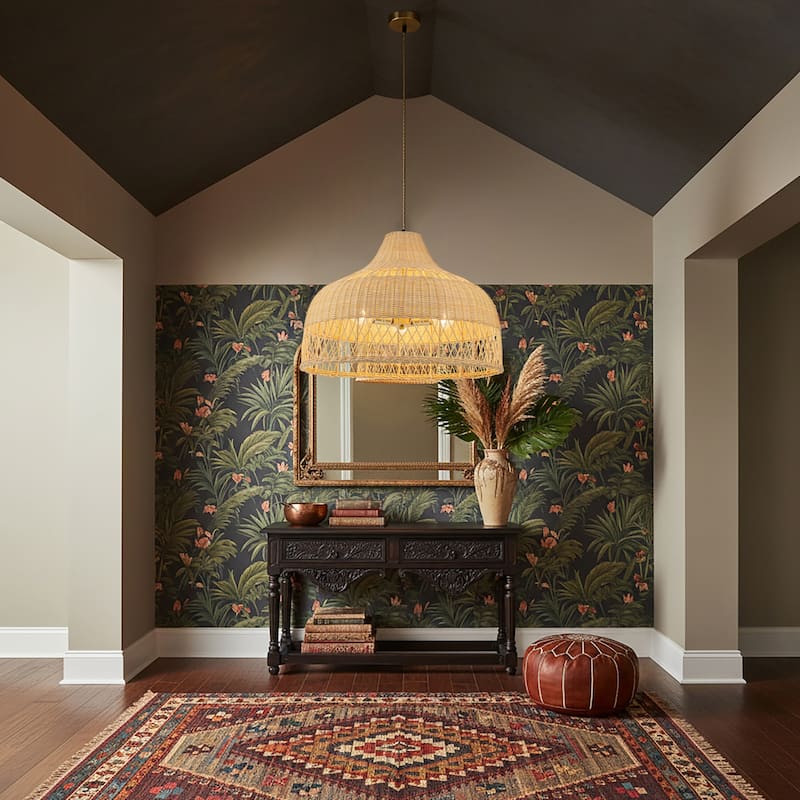 Lumara 3-Light Rattan Large Dome Pendant, Coastal Boho - Handwoven - 24" Wide