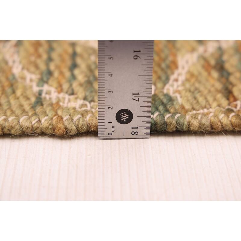 ECARPETGALLERY Braid weave Sienna Olive Wool Rug - 5'0 x 7'7