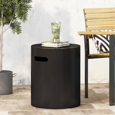 Lightweight Concrete Side Table, Copper Finish