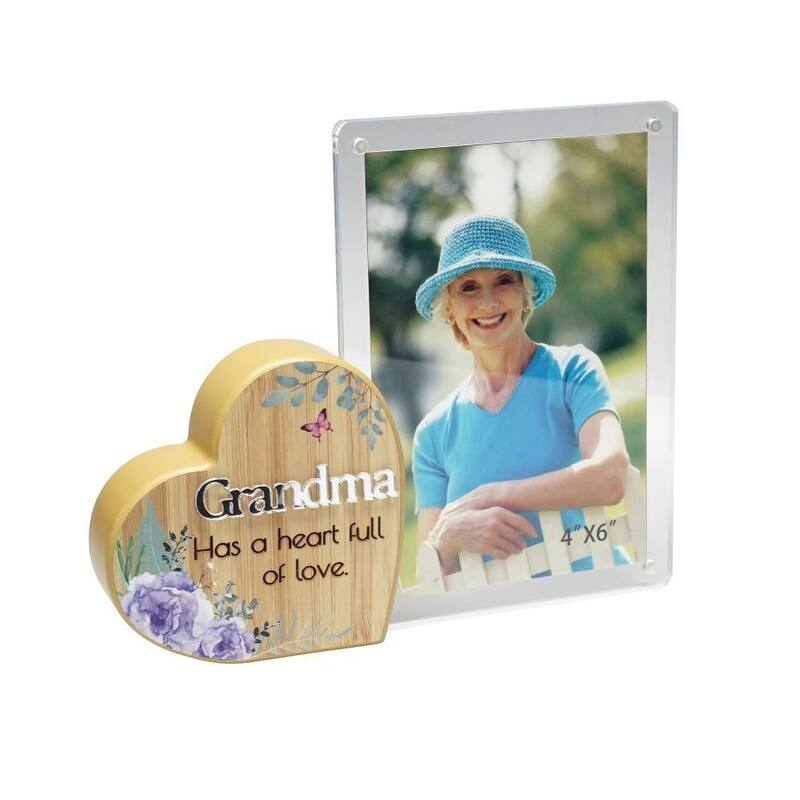 Heart With Text And Clear Photo Frame- Grandma Photo Frame