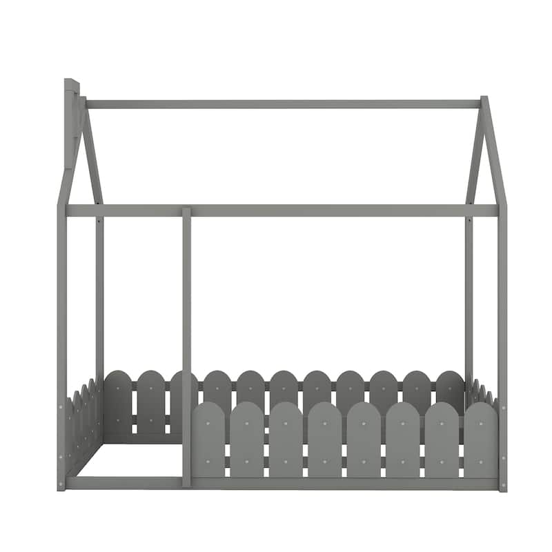 Twin Pinewood Playhouse Bed Frame with Roof