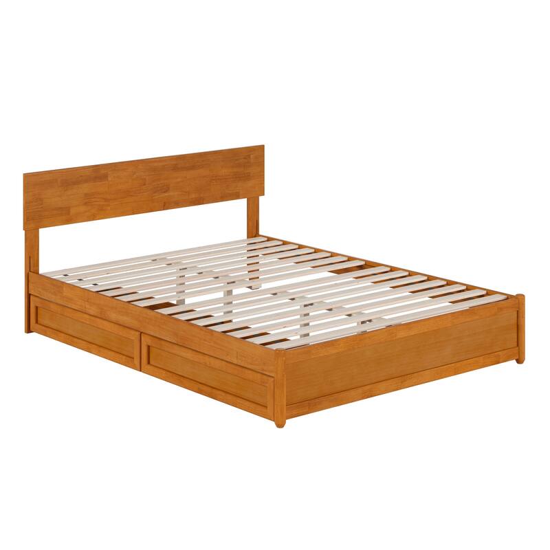 Wesley Platform Bed with Panel Footboard and Storage Drawers