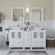 preview thumbnail 5 of 28, Vanity Art 60" Double Sink Bathroom Vanity Set with Engineered Marble Top and Free Mirror - 60 W X 18.5 D X 31.1 H White