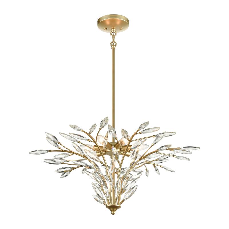 Flora Grace 28-inch Wide 7-Light Chandelier in Champagne Gold - Champagne Gold - 28-inch