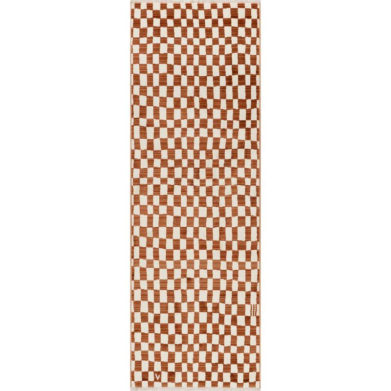Nuloom Dominique Abstract Checkered Fringe Area Rug