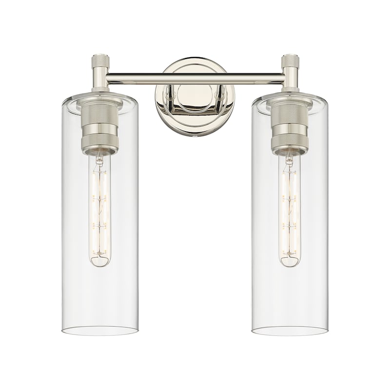 Innovations Lighting Crown Point - 2 Light 12" Wall-Mounted Bath Vanity Light - Clear/Polished Nickel