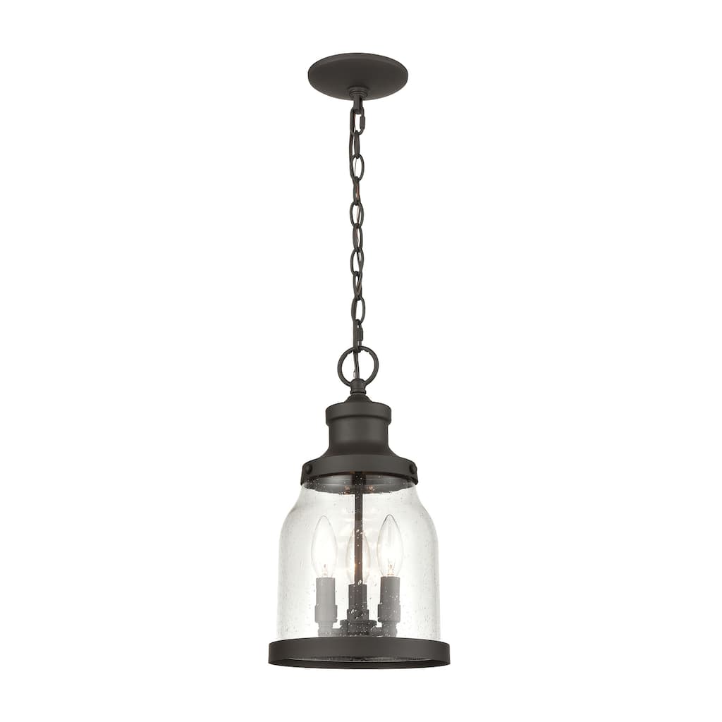 Atlas Lighting Renford 8'' Wide 3-Light Outdoor Pendant - Architectural Bronze - 8 inch W