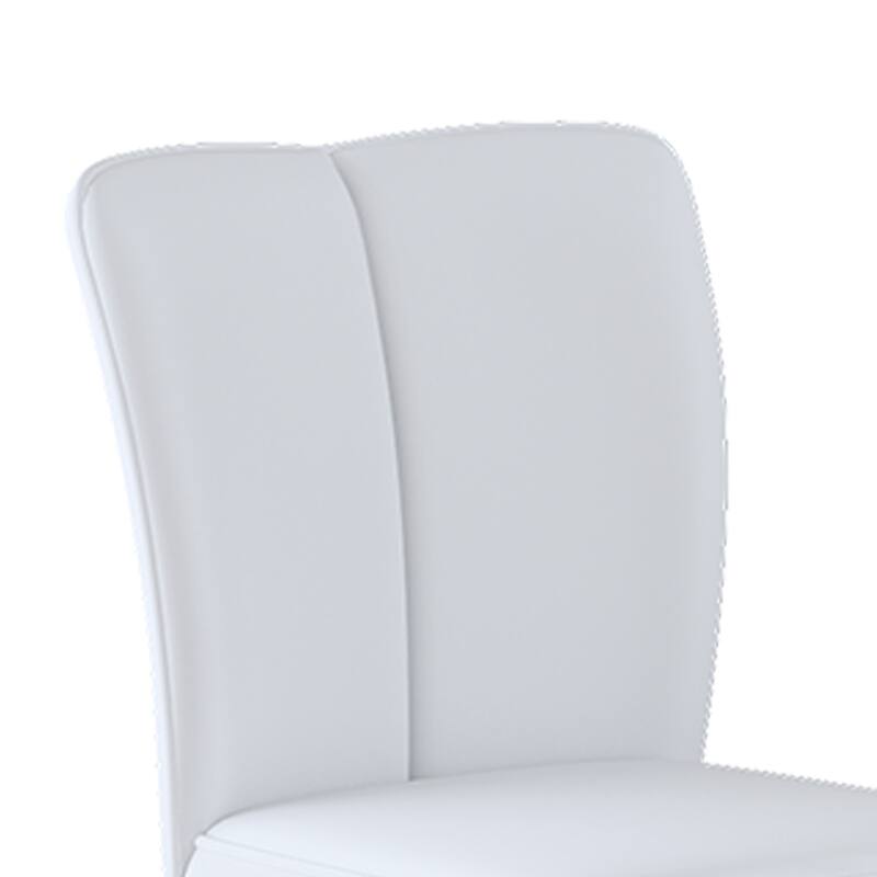 Modern 2-Piece PU Bar Stool Set — Smooth-Lined Backrest & Silver Trumpet Legs for Bar, Living Room, Lounge