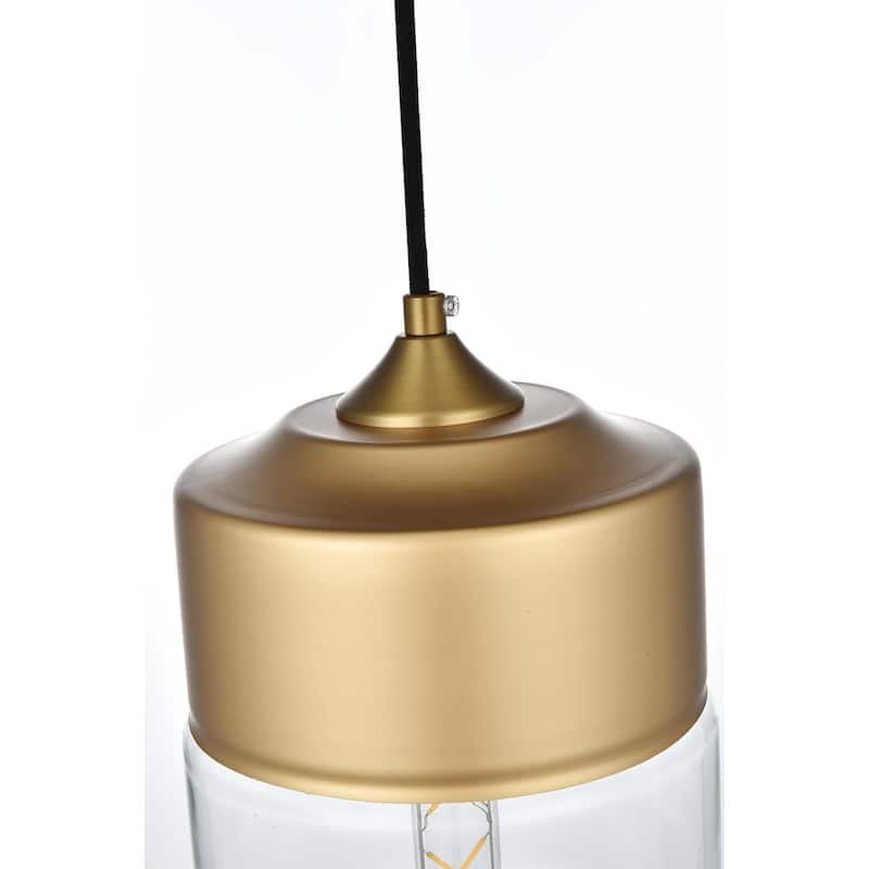 Elegant Lighting Ashwell Single Light 7" Wide Mini Pendant with Clear