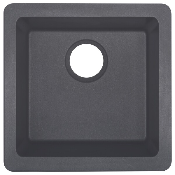 Mirabelle MIRGR1B1616 Totten 16.5" Square Composite Dual Mount Bathroom Sink