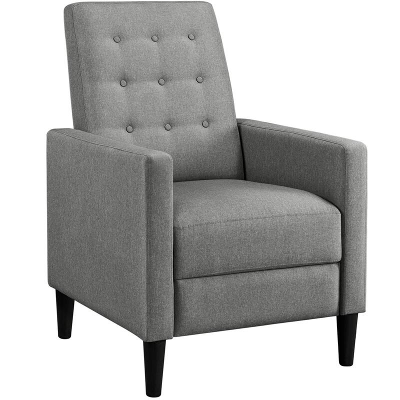 Yaheetech Fabric Recliner Sofa Single Reclining Chair Adjustable Back - Grey