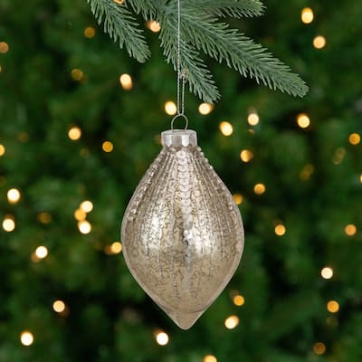 5" Gold Mercury Glass Finial Christmas Ornament