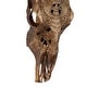 preview thumbnail 5 of 11, Rustic Polystone Carved Skull Cow Wall Decor - Brown or Bronze