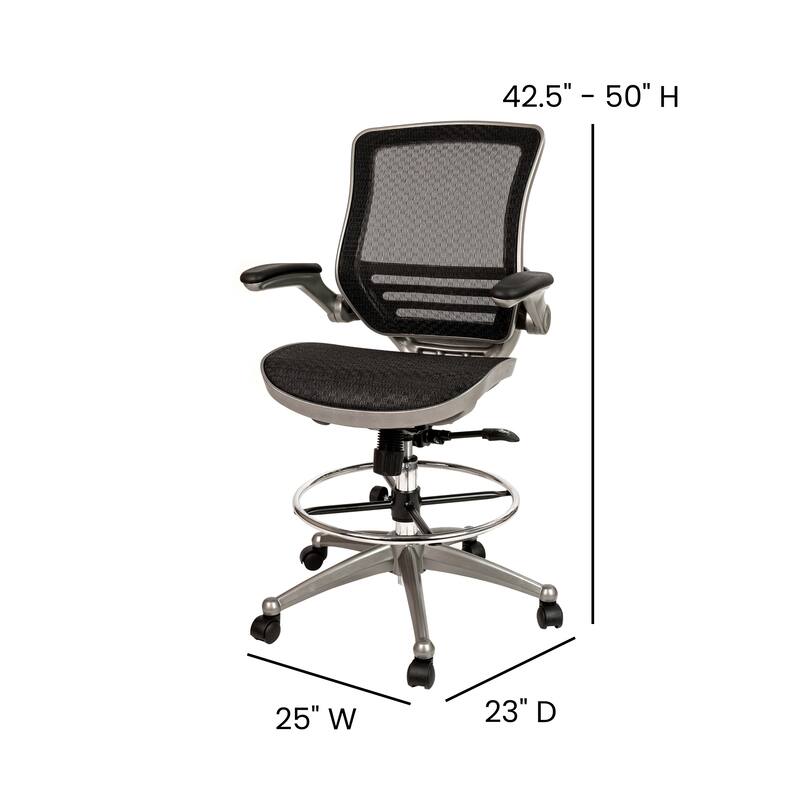 Mid-Back Swivel Office Chair with Adjustable Foot Ring