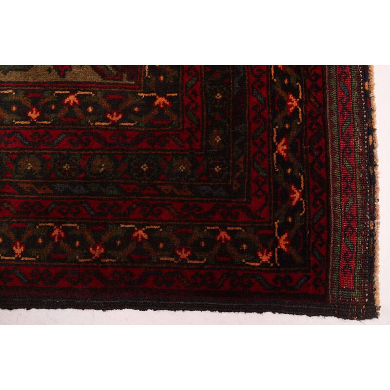 ECARPETGALLERY Hand-knotted Teimani Red Wool Rug - 4'4 x 7'8
