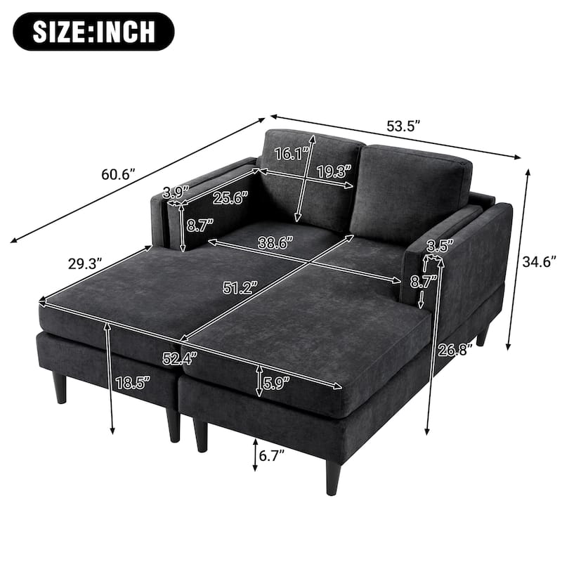 Christopher Knight Home - Alora Modern Upholstered Chaise Lounge Sofa Bed with Dual-Layer Armrests and Flexible Layout Design