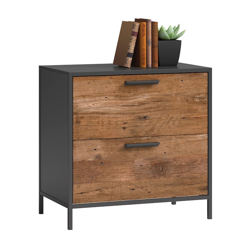 Wood Lateral File with Modern Design, Brown
