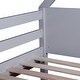 preview thumbnail 9 of 18, Twin Over Twin House Floor Bunk Bed with Headboards, Footboards and Guardrails, Ladder