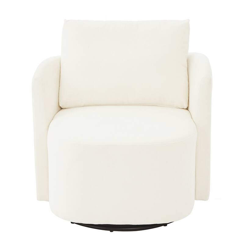 Curved Design Swivel Barrel Arm Chair