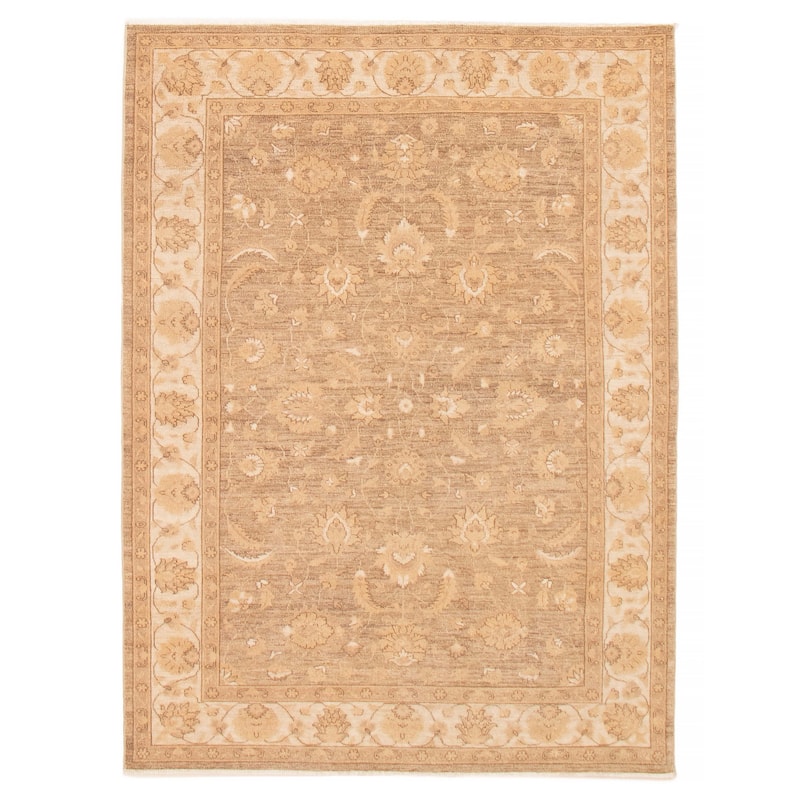 ECARPETGALLERY Hand-knotted Chobi Finest Taupe Wool Rug - 6'4 x 8'5 - Taupe - 6'4 x 8'5