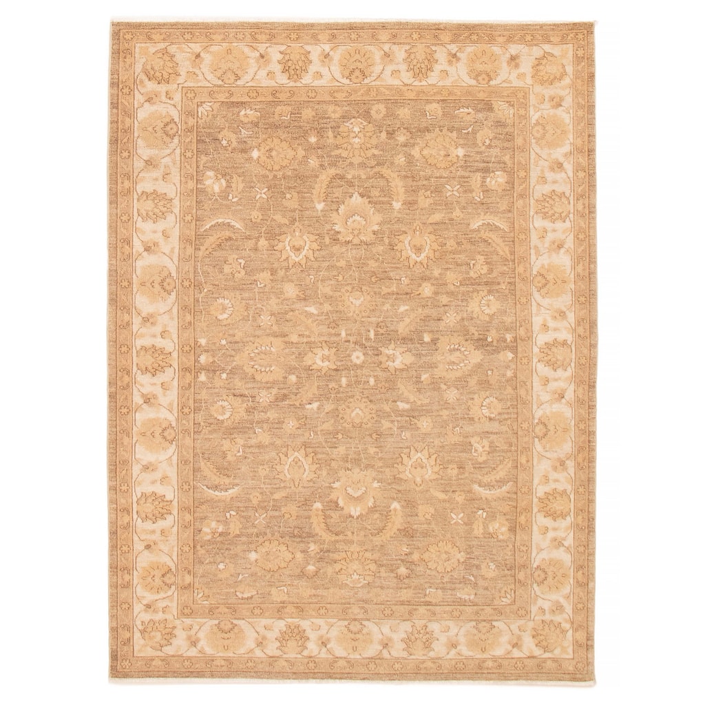 ECARPETGALLERY Hand-knotted Chobi Finest Taupe Wool Rug - 6'4 x 8'5